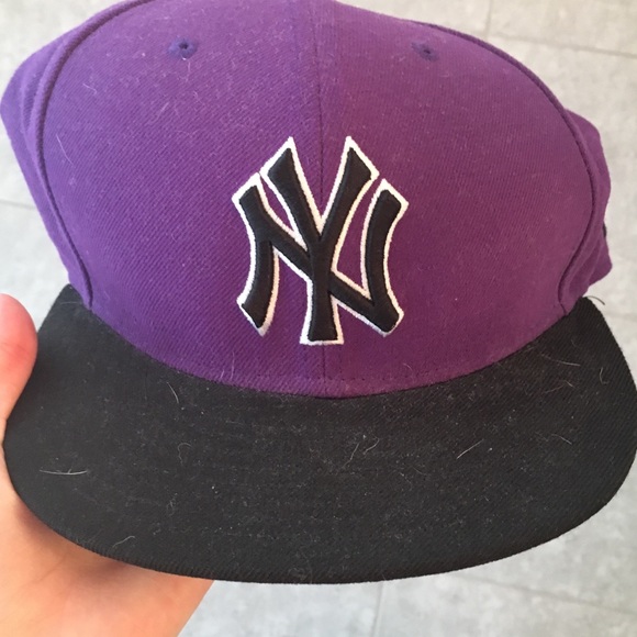 purple yankees hat